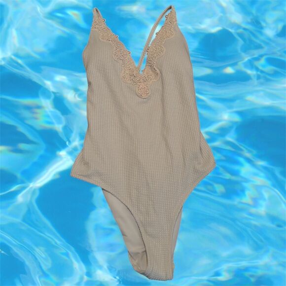 aerie Other - Aerie Women's Light Blue Textured One piece Swimsuit